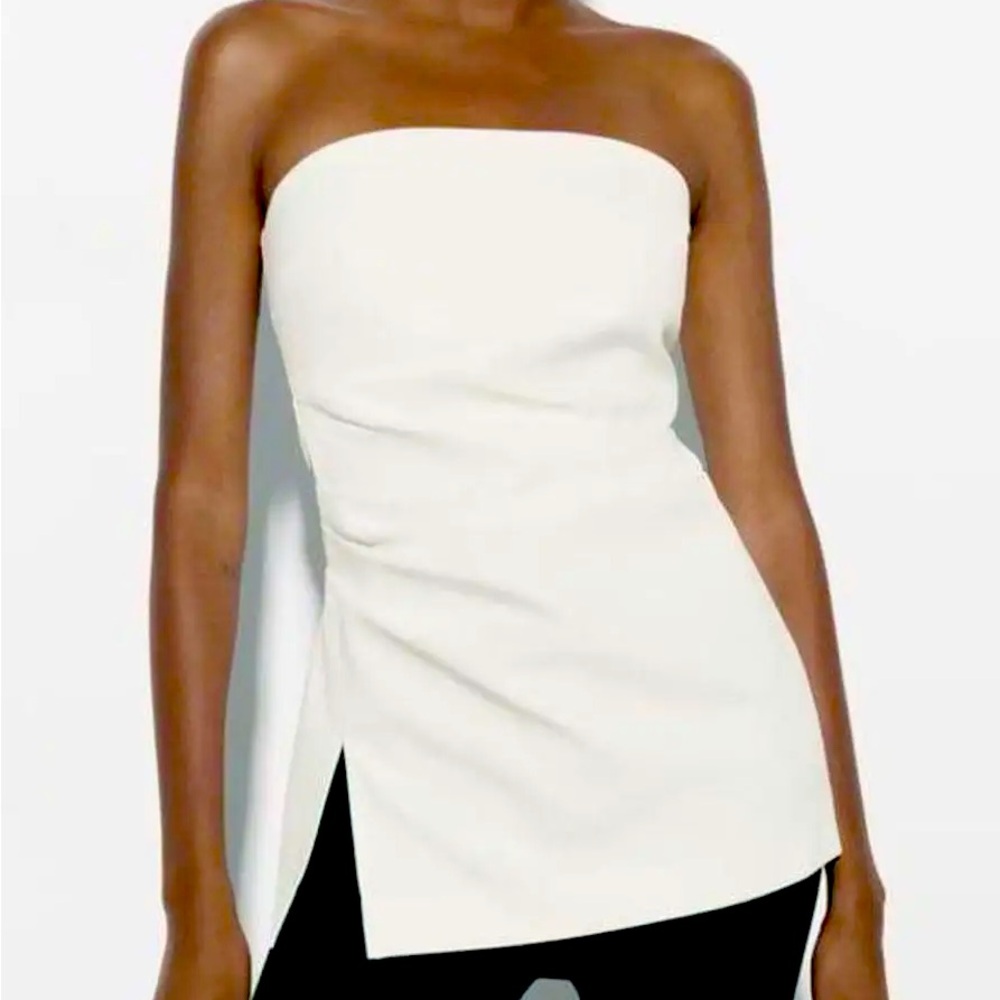 ZARA white strapless top
